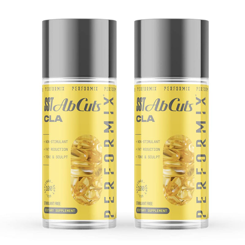 PERFORMIX SST Ab Cuts CLA - 80 Soft Gels - for Men & Women, Non-Stimulant - Contains CLA, Omega 3, Flaxseed Oil and Vitamin E - Easy-to-Swallow (2-Pack) - BeesActive Australia