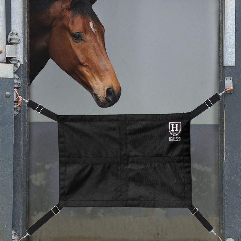 Harrison Howard Stall Guard for Horses Adjustable Straps Easy Installment Stall Guard for Horses-Black Black - BeesActive Australia