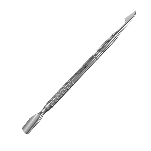 Staleks Classic Manicure Pusher Rounded Type 2 – Pusher and Safe Hatchet-shaped cleaner– Stainless Steel Nail Tool for Home Use Classic Silver