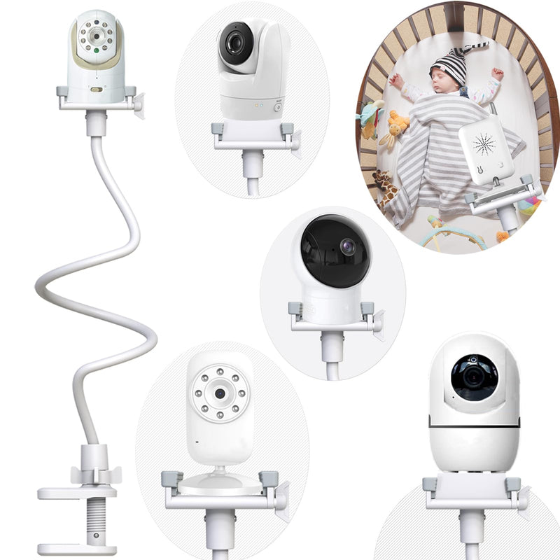 Baby Camera Mount Flexible Baby Monitor Holder Stand Compatible with Nanit Pro,Vetch,eufy, HelloBaby HB65/HB66/HB248,ANMEATE SM935E, Infant Optics DXR-8 Pro,Any Cameras with 1/4" Screw Stand 1 Count (Pack of 1) - BeesActive Australia