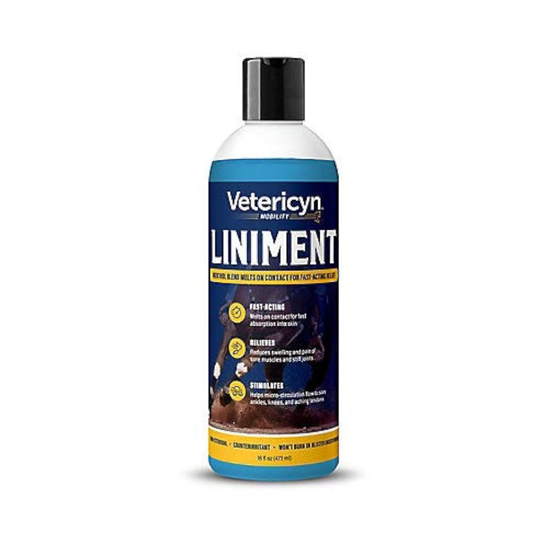 Vetericyn Equine Liniment for Fast-Acting Relief of Muscles and Joints – Menthol-Based Topical Analgesic for Horses – 16 Ounces,Blue 16 Ounce - BeesActive Australia