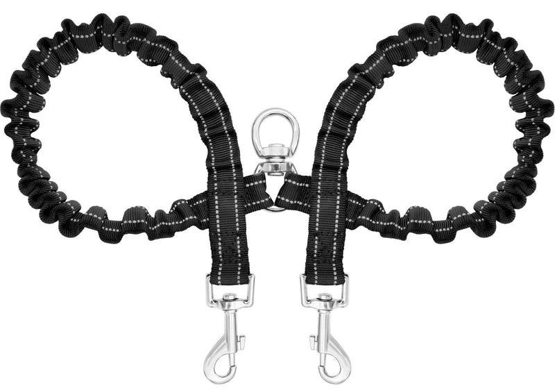 Double Dog Leash,Reflective No Tangle Leashes for 2 Dogs,Dual Dog Training Leash for Medium Large Dogs,Black Large (Pack of 1) Black - BeesActive Australia
