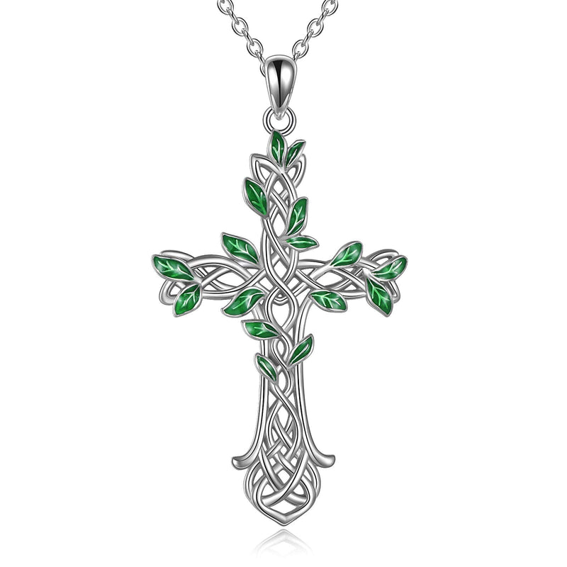 ONEFINITY Religious Cross Pendant Necklace Sterling Silver Origami Cross Pendant Gifts for Women Men Jewelry tree of life - BeesActive Australia