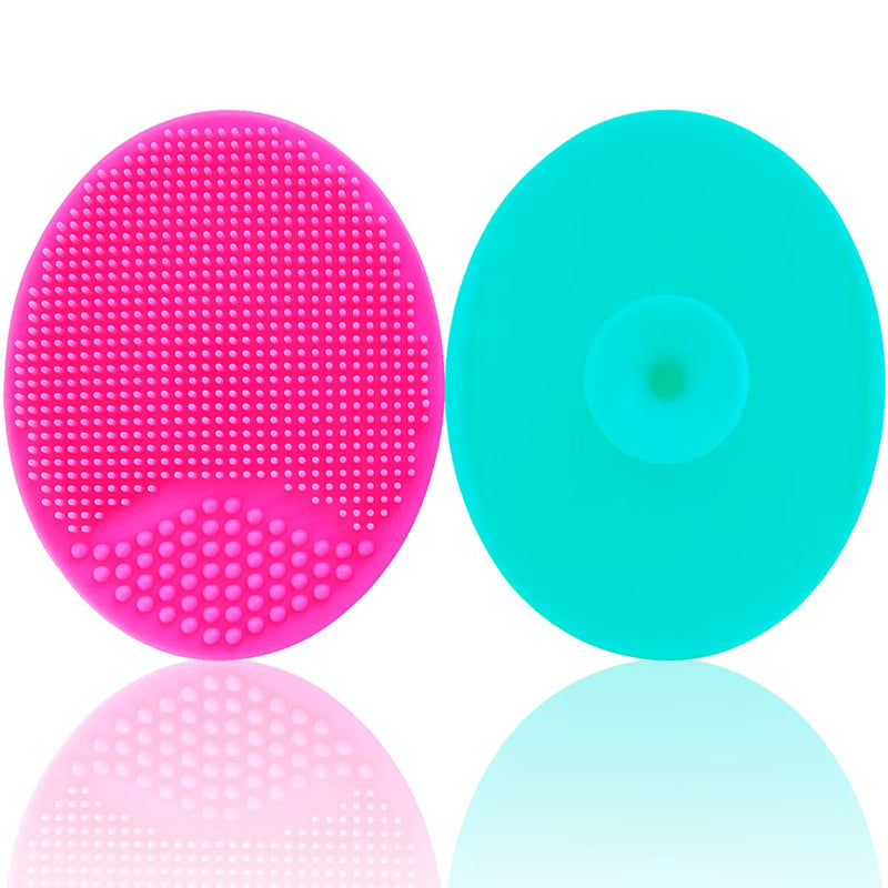 Baby Bath Silicone Cradle Cap Brush/Exfoliating and Massaging Brush/Soft Kids Washcloth (Green + Rose Red) Green + Rose Red - BeesActive Australia