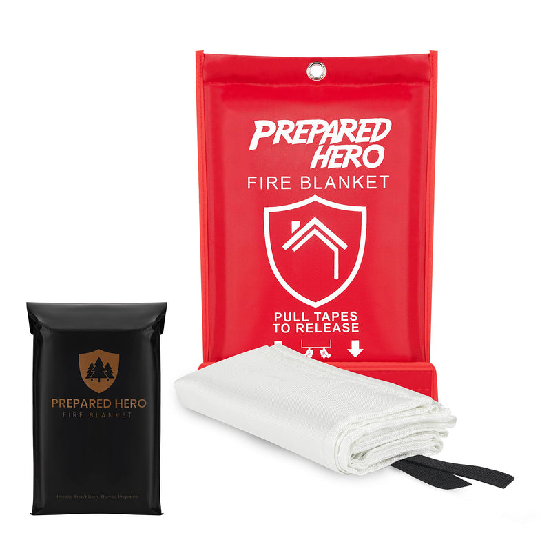 Prepared Hero Emergency Fire Blanket - 1 Pack - Fire Suppression Blanket for Kitchen, 40” x 40” Fire Blanket for Home, Fiberglass Fire Blanket 1-pack - BeesActive Australia