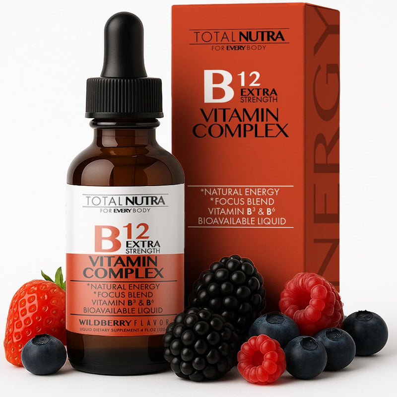 Extra Strength Liquid B12 Vitamin Drops- Vitamins B12, B6, B3- Vegan and Non GMO- Instant Energy, Focus & Metabolism Support with Green Tea, Carnitine & Ginkgo Biloba- Alternative to B Complex Capsule 4 Fl Oz (Pack of 1)