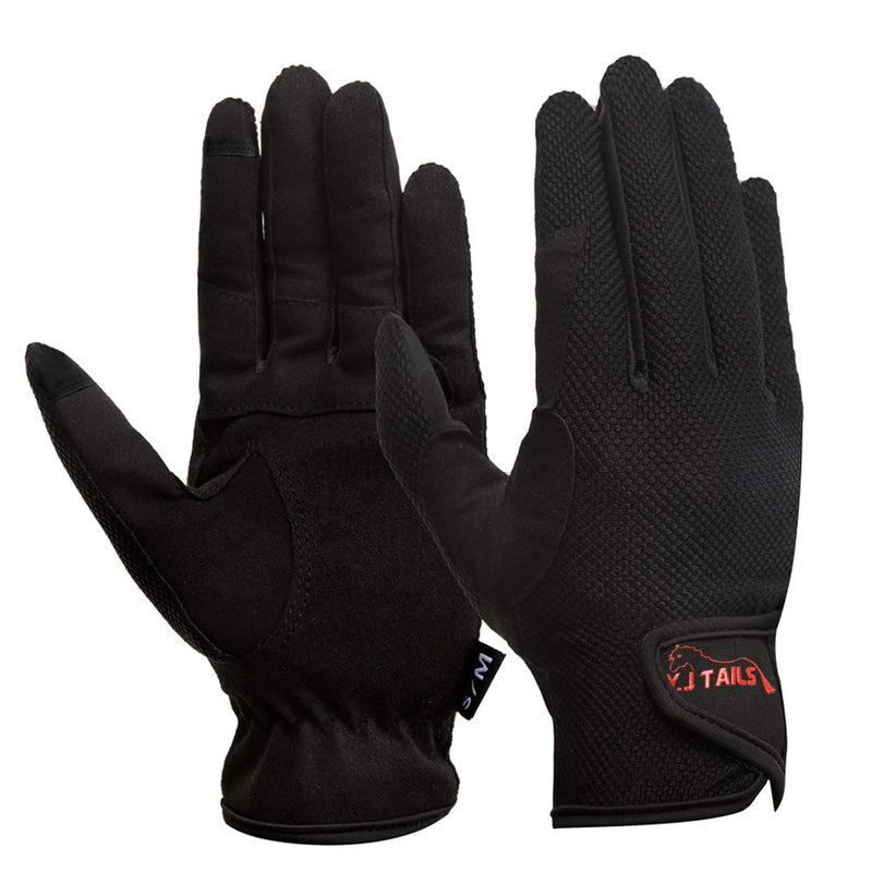 Y.J TAILS Womens Horse Riding Gloves Equestrian Horseback Gloves Women Ladies Girls for Riding Outdoor Sports Black Small/Medium Touchscreen - BeesActive Australia