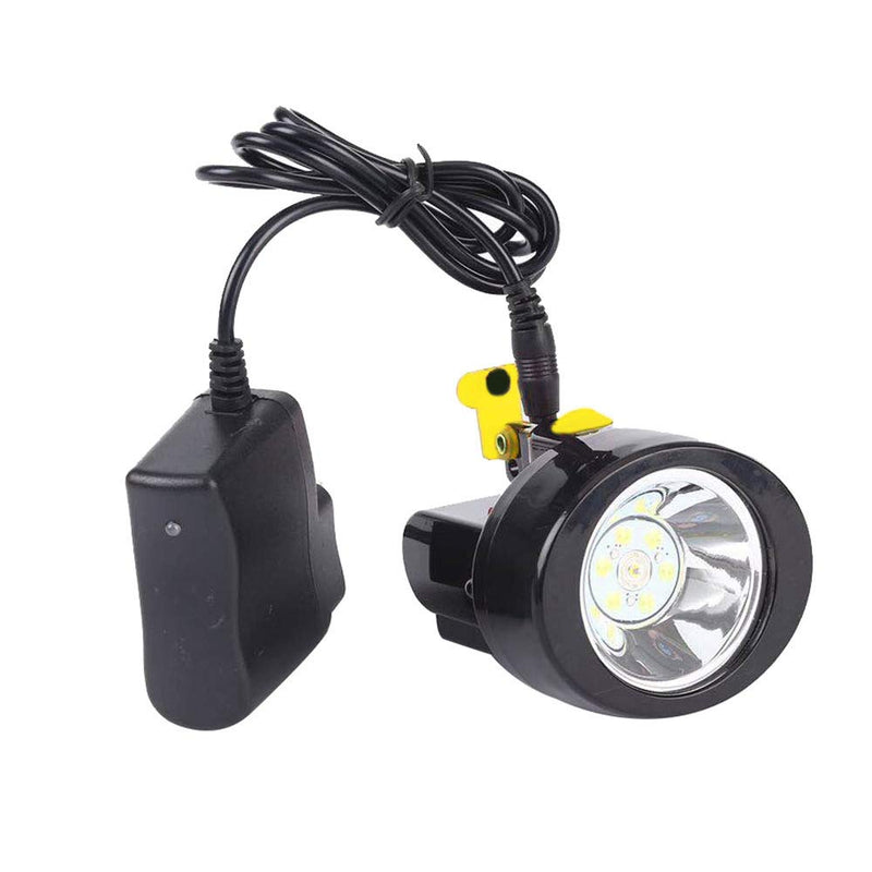 Rechargeable Cap Mining Lamp 1+6 LED Light Source Coal Miner Light for Hard hat Waterproof Miner Lamp Explosion Proof Headlight for Outdoor Professional Works (Yellow) Yellow Light - BeesActive Australia