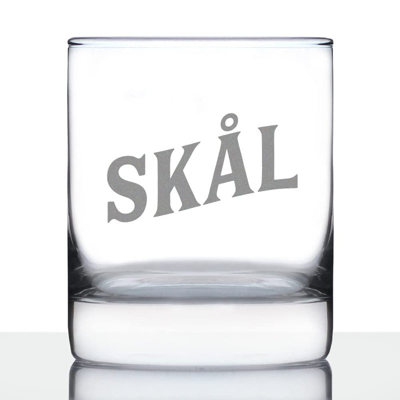 Skal - Norwegian Cheers - Whiskey Rocks Glass - Cute Norway Themed Gifts or Party Decor for Women and Men - 10.25 Oz - BeesActive Australia