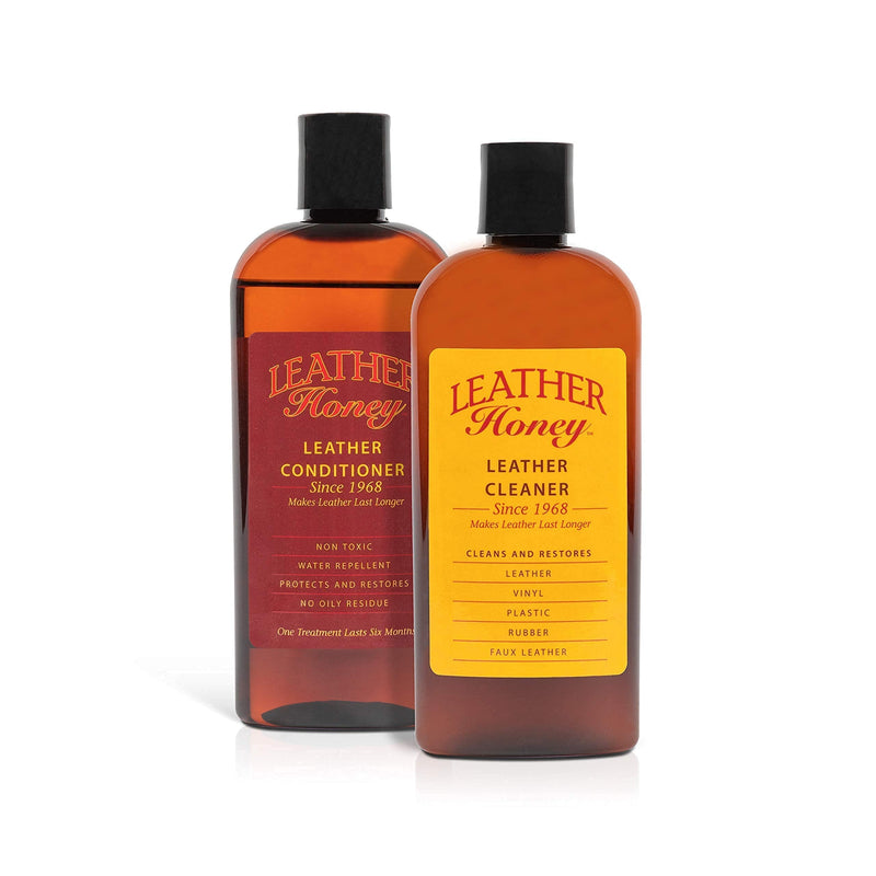Leather Honey Complete Leather Care Kit Including 8 oz Cleaner and 8 oz Conditioner for use on Leather Apparel, Furniture, Auto Interiors, Shoes, Bags and Accessories - BeesActive Australia