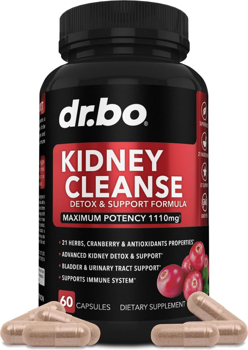 Kidney Cleanse Detox Support Supplement - Natural Cranberry, Juniper Berries, Buchu & Uva Ursi Extract to Support Kidneys, Bladder & Urinary Tract Health Supplements - Herbal Renal Blend Formula Pills - BeesActive Australia