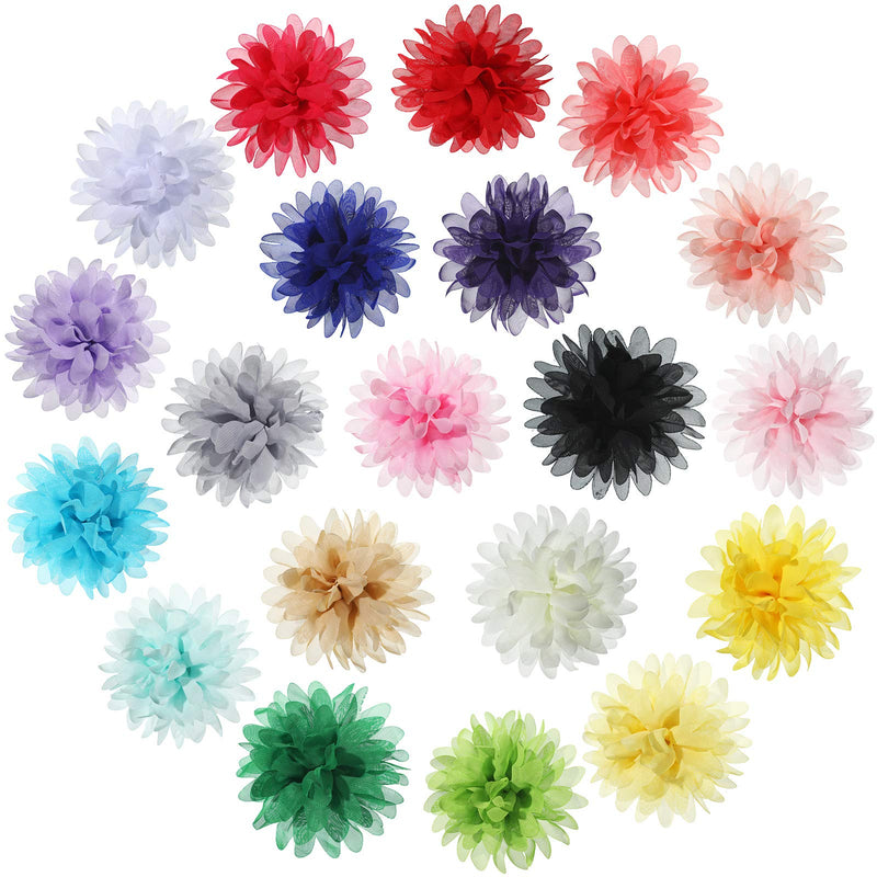 20 Pcs Pet Flower Collar Bow Dog Collar Dog Flower Collar Accessory Multi Color Soft Chiffon Dog Bow Tie Charms Flower for Puppy Collar Grooming Accessories(12 cm/ 4.7 Inch) 12 cm/ 4.7 Inch - BeesActive Australia