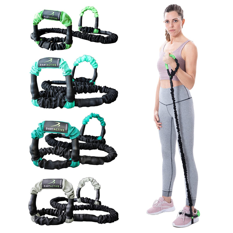 DartBand Premium Resistance Bands with Handles,Door Anchor,and Carabiner Clip for Athletic Training,Rehab,Strength Training,Yoga,Physical Therapy,Home Workout Solution-Medium Resistance Light Resistance