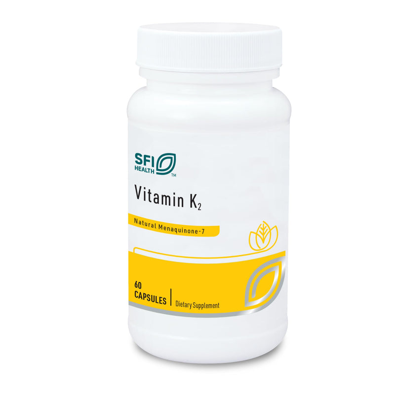 Klaire Labs SFI Health Vitamin K2, 60 Capsules | 50 Micrograms as Menaquinone-7 MK-7, No Soy, Gluten or Dairy