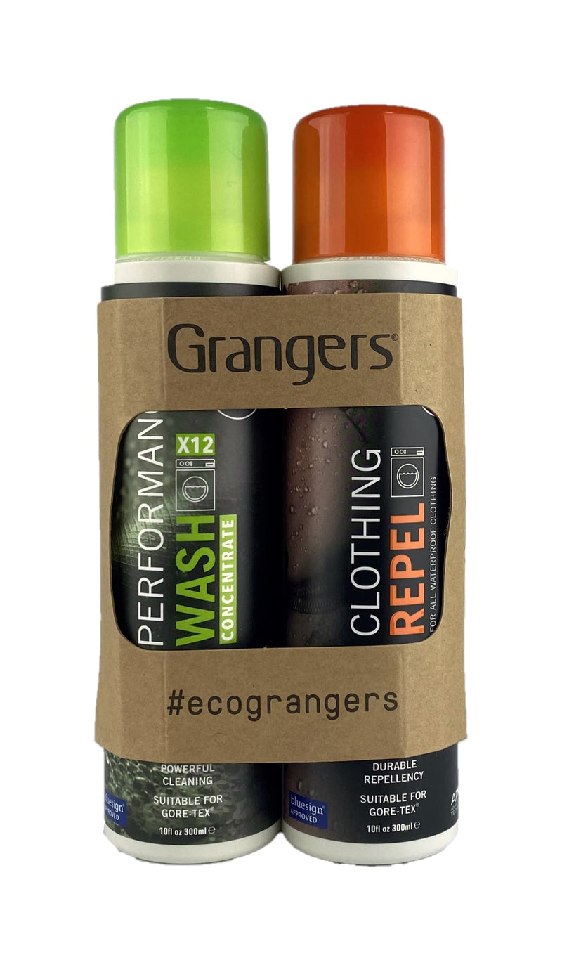 Grangers Performance Wash (10 oz Concentrate) Bottle and Clothing Repel Wash-In Reproofing (10 oz) Bottle Twin Pack - BeesActive Australia
