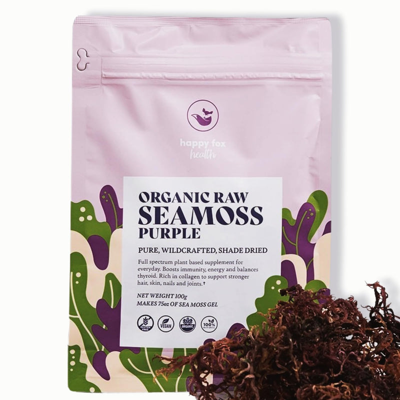 Organic Sea Moss Raw Purple - Makes 75oz of Seamoss Gel Rich in Phytonutrients & Minerals, Certified Non-GMO, Wildcrafted, Superfood - 3.5 oz Bag 3.5 Ounce (Pack of 1)