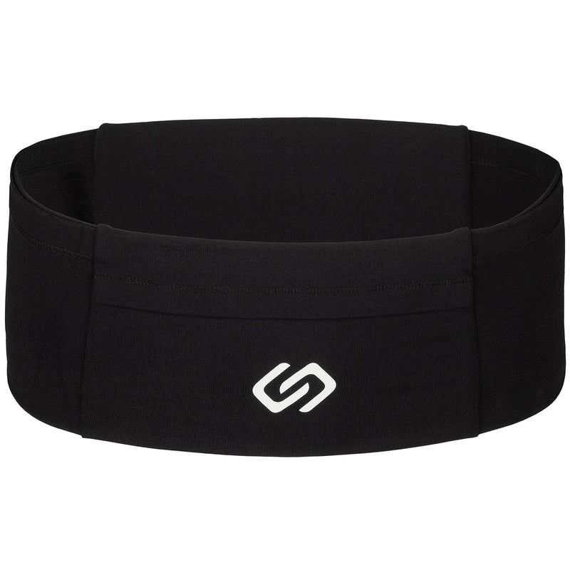 Sporteer VersaMod Running Belt, Workout Waist Pack, Travel Money and Passport Belt for Smartphones and Personal Items (Small, Black) Small