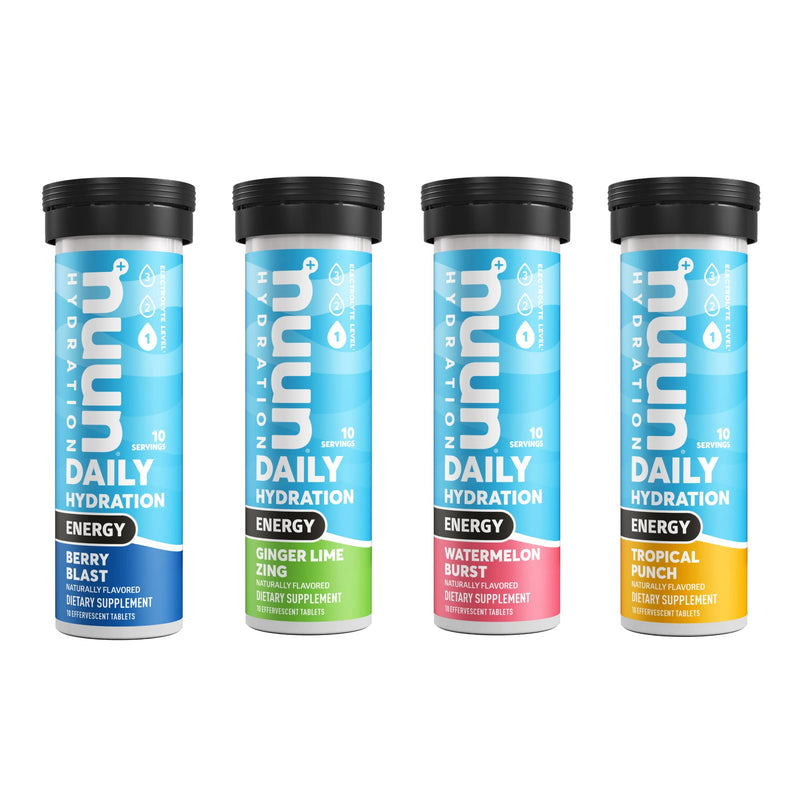 Nuun Energy: Caffeine, B Vitamins, Ginseng, Electrolyte Drink Tablets, Mixed Flavors, 10 Count (Pack of 4) 10 Count (Pack of 4) - BeesActive Australia