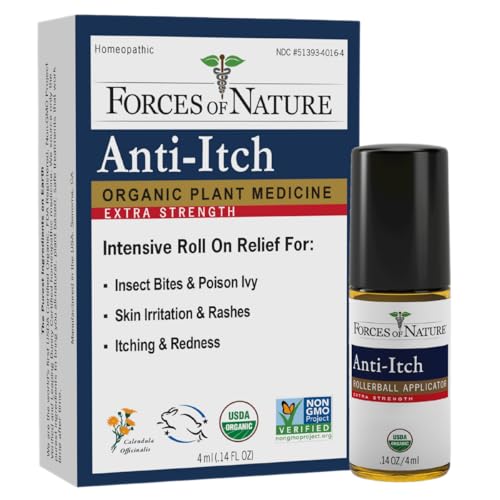 FORCES OF NATURE Organic Anti-Itch Extra Strength Roll On, 0.14 FZ 0.14 Fl Oz (Pack of 1)
