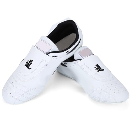 Vbest life Taekwondo Shoes Boys and Girls Sports Boxing Kung Fu Tai Chi Shoes Taekwondo Supplies 37 White