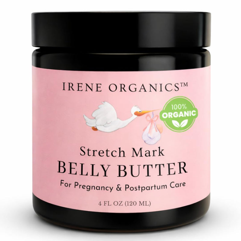 Organic Belly Butter for Pregnancy Stretch Mark Prevention and Treatment by Irene Organics - Award Winning Anti Stretch Mark Tummy Balm For Pregnancy and Postpartum 4oz - Hydrating Bump Cream 4 Fl Oz (Pack of 1) - BeesActive Australia