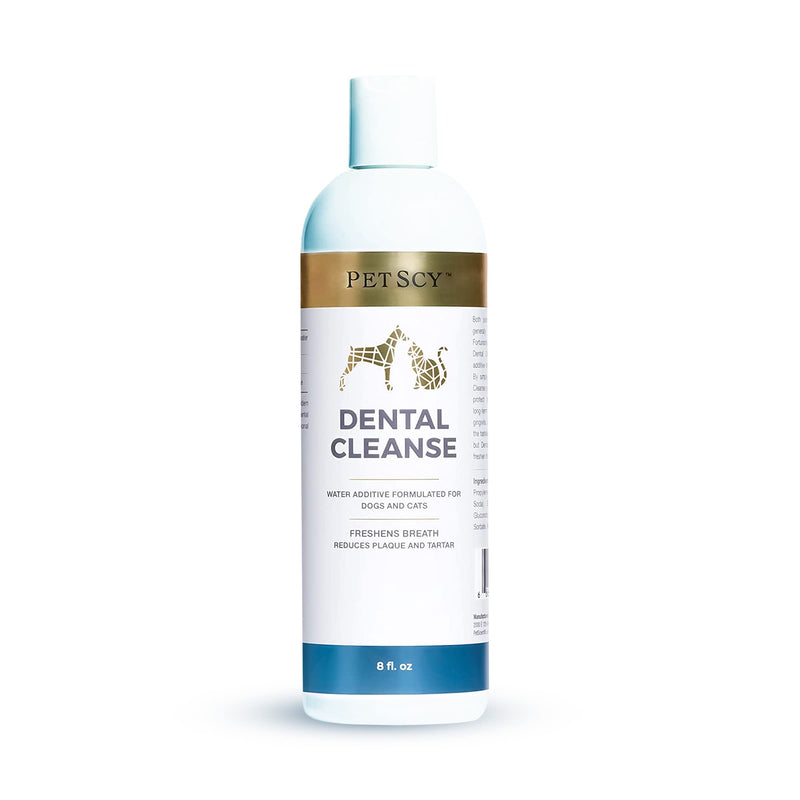 Petscy - Dental Cleanse, All-Natural Cat & Dog Tartar Remover for Teeth, Cat & Dog Water Additive for Dental Care, Suitable for All Ages, Breeds & Sizes, 8 Oz - PawsPlanet Australia