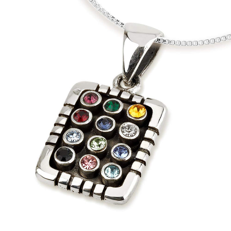Ephod Breastplate Necklace, Priest Breastplate, Hebrew Jewelry, Hoshen Necklace, Tribes of Israel Necklace, 925 Sterling Silver Jewelry, Jewish Jewelry for Women, Mens Jewish Jewelry, Israel Blessing Necklace, Holy Land Souvenirs, Israeli Made Jewelry - BeesActive Australia