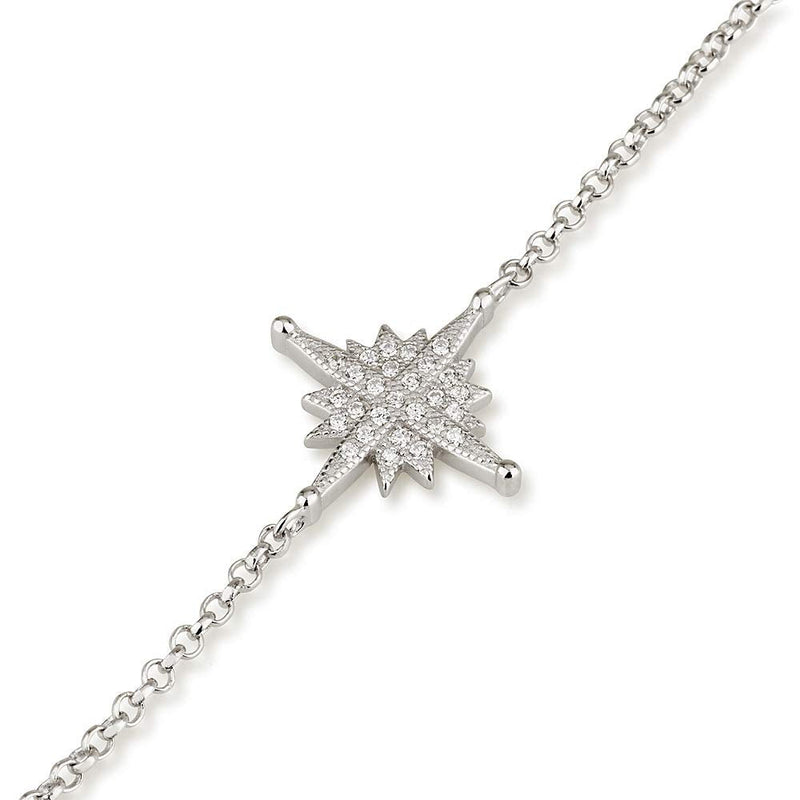Star Of Bethlehem Christmas Star Nativity Symbol 925 Sterling Silver Bracelet Cubic Zirconia Spiritual Bible Blessings Handmade Jewelry Rare Made in Israel Holy Land Gifts - BeesActive Australia