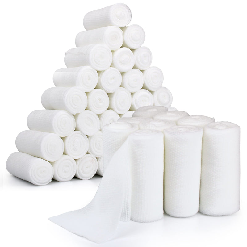 Gauze Bandages – 36 Rolls - Premium First Aid Supplies for Safe Adventuring – Flexible, Stretchable, and Breathable Gauze Rolls – 4” x 4.1 Yards Bandage Wrap for Wound Dressing 4 " Pack of 36 Rolls - BeesActive Australia