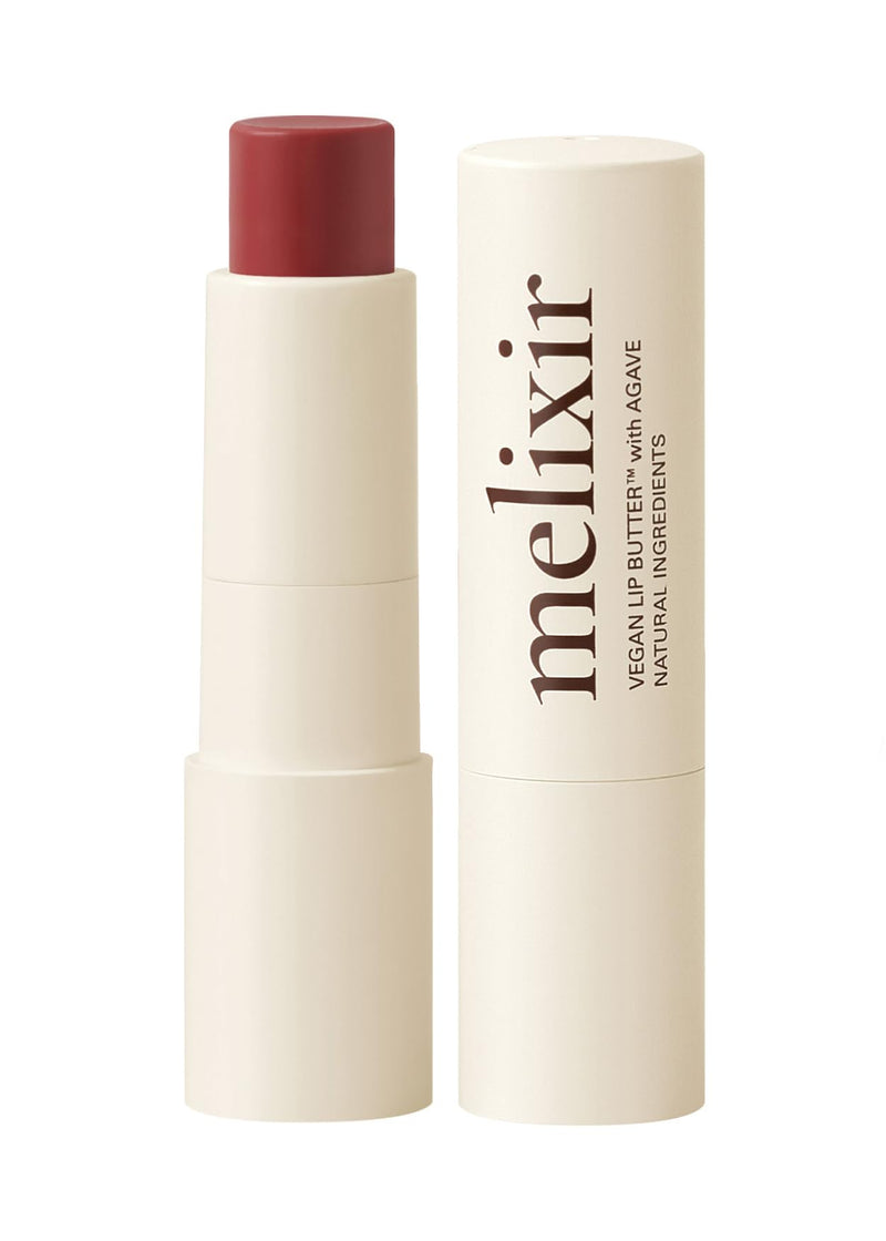 Melixir Vegan Lip Butter (12 Colors), Hydrating Tinted Lip Balm Stick, Bee-Free, Petrolatum-Free, Plant-Based, Moisturizes Dry & Chapped Lips With Shea Butter, Sheer, Natural Finish - #02 Nudy Rose 02 Nudy Rose