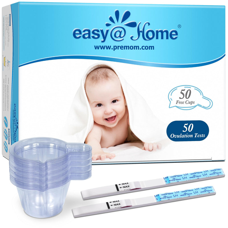 Easy@Home Ovulation Test Predictor Kit : Accurate Fertility Test for Women (Width of 5mm), Fertility Monitor Test Strips, 50 LH Strips with 50 Urine Cups 50 Count (Pack of 1) - BeesActive Australia