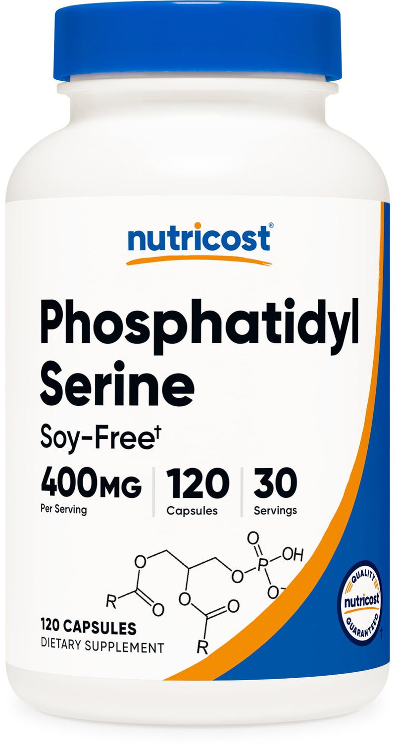 Nutricost Phosphatidylserine (400mg) 120 Capsules, Gluten Free | 30 Servings, Soy Free, Vegetarian Friendly, GMO-Free 120 Count (Pack of 1)