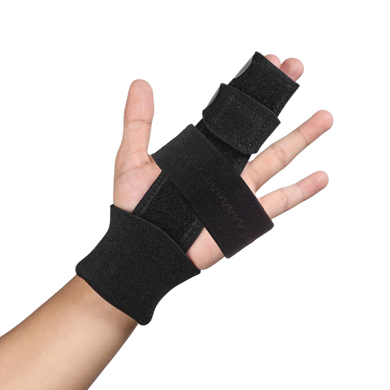 2 Finger Splint, Adjustable Finger Brace, Finger Metal Support for Broken Fingers, Mallet Finger Splints, Trigger Finger Straightener, Arthritis, Pain Relief, Injury, Fracture, Sprains(S/M) S/M