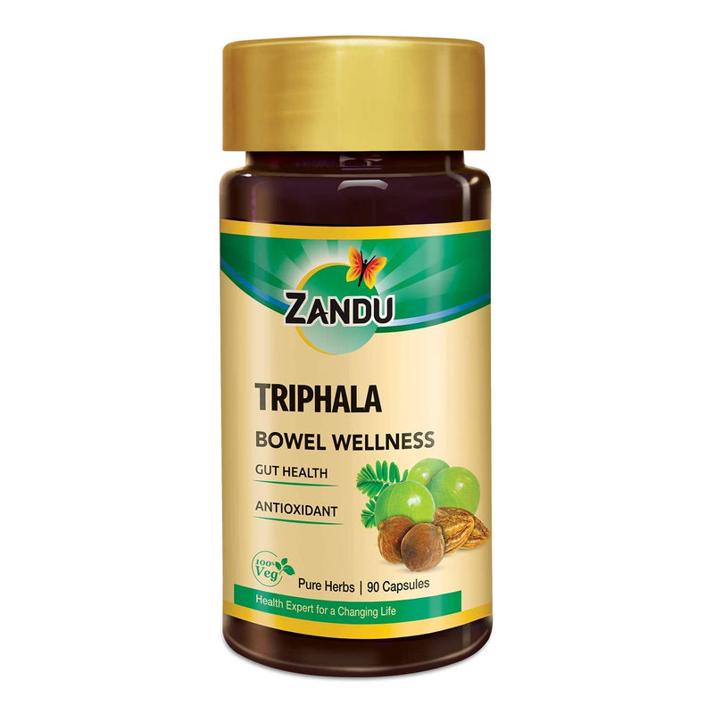 Zandu Triphala Capsules, Supports Bowel Wellness & Healthy Gut, Helps to Boost Immunity & Useful for Digestion, Antioxidant Properties - 90 Veg Capsules - BeesActive Australia