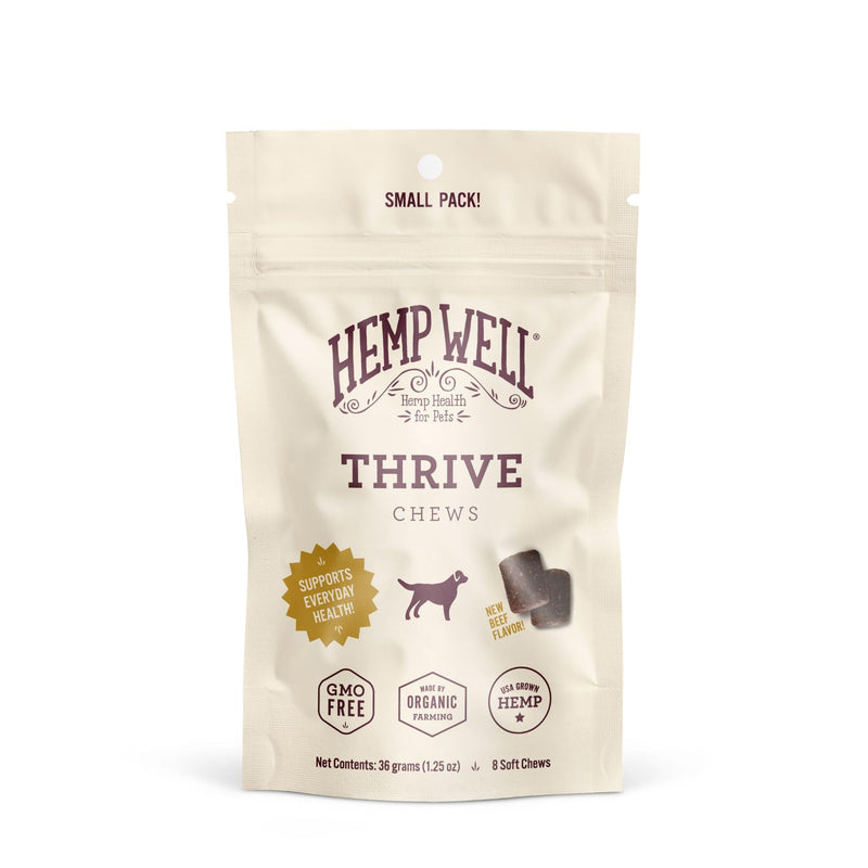 Hemp Well Thrive Chews for Dogs – Support Hip, Joint, and Heart Health, Promotes Immune and Skin Health, Organic. – 8 Count
