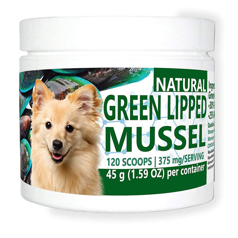 Green Lipped Mussel Powder for Dogs, All-Natural Hip & Joint Support Dietary Supplement Formula for Dogs (120 Servings) - PawsPlanet Australia