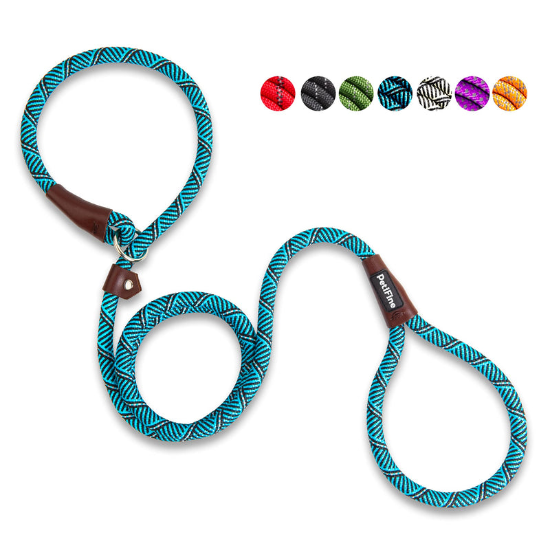 PetiFine Slip Lead Dog Leash,6FT x 1/2" Reflective Durable Dog Training Leash, Heavy Duty Adjustable Nylon Dog Rope Leash Slip Leash for Small Medium Large Dogs (Blue) Blue 1/2" x 6 FT - BeesActive Australia