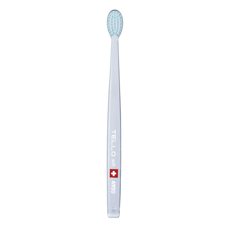 TELLO 4920 Adult Soft Swiss Toothbrush for Gentle Cleaning with Ergonomic Handle, 1 Count - BeesActive Australia