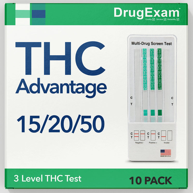 10 Pack - DrugExam Multi Drug Screen Test, Testing fot Marijuana. Easy to use. Detailed Instructions Included. THC Test. Urine Test. 10 Count (Pack of 1)
