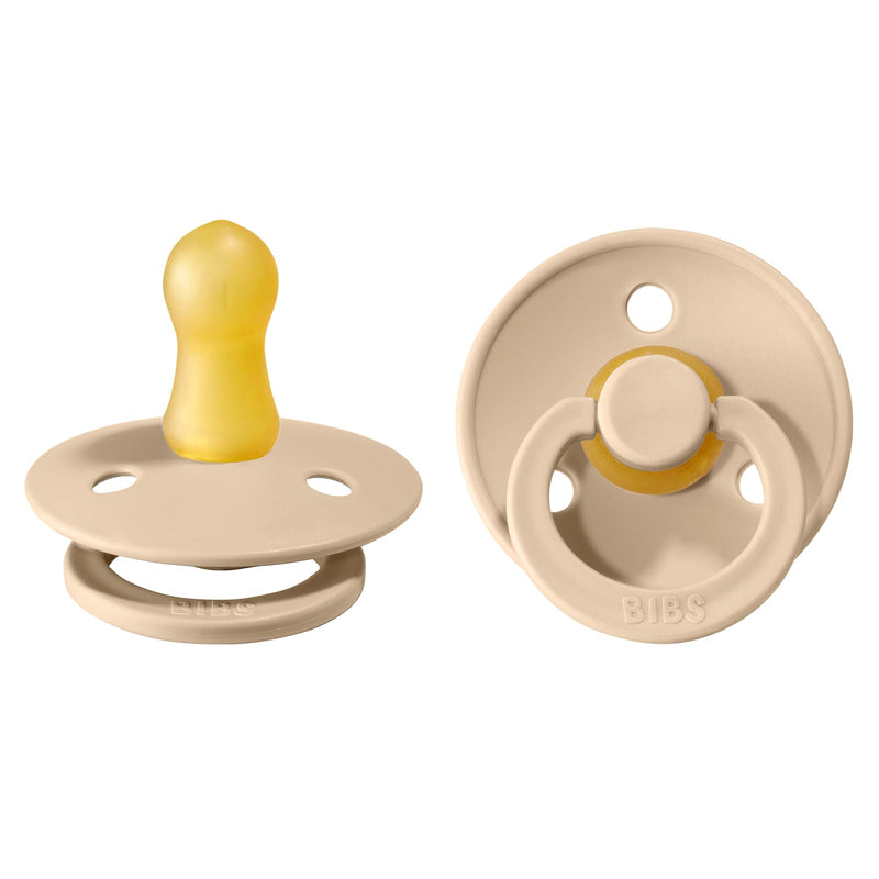 BIBS Pacifiers | Natural Rubber Baby Pacifier | Set of 2 BPA-Free Soothers | Made in Denmark | Vanilla | Size 0-6 Months - BeesActive Australia