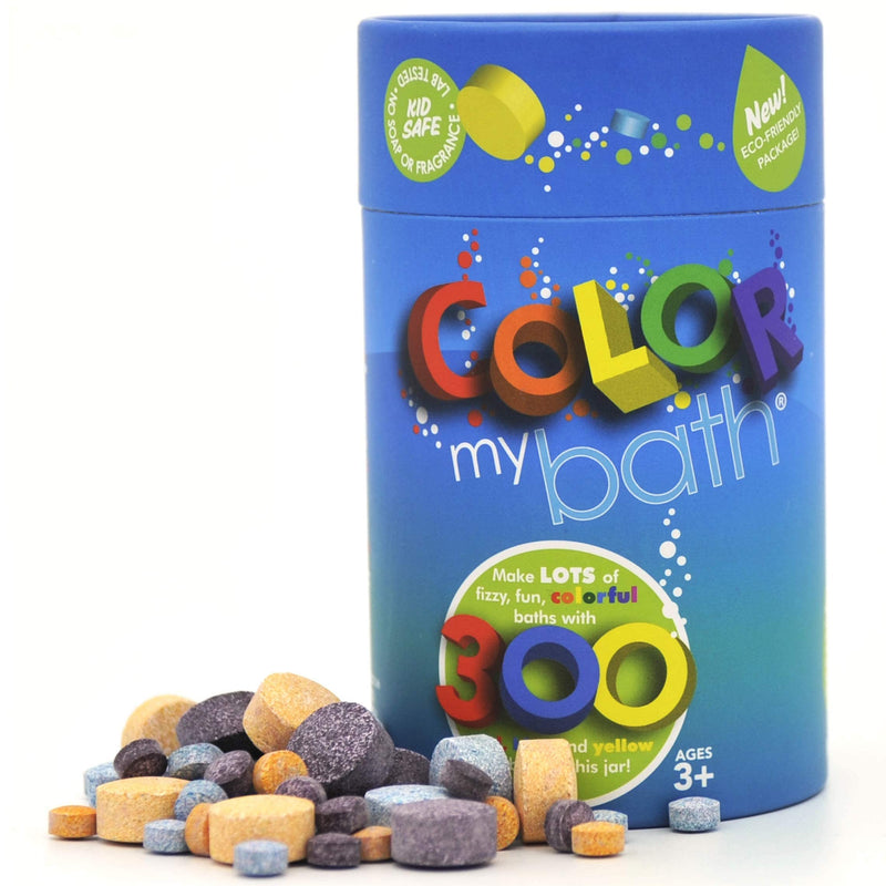 300 Count - The Original Fizzy Color Changing Tablets - Non Toxic, Non Staining, Fragrance Free Eco-Friendly Container - Fun Educational Bathtime Activity for Kids - Made in The USA - BeesActive Australia
