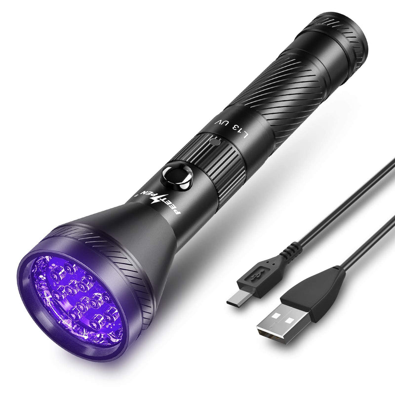 UV Flashlight Black Light, 12 LED Rechargeable 395nm UV Blacklight Pet Urine Detector for Dog/Cat Urine, Dry Stains, Bed Bug, Resin Curing, Scorpions Finder Handheld Black Light - BeesActive Australia