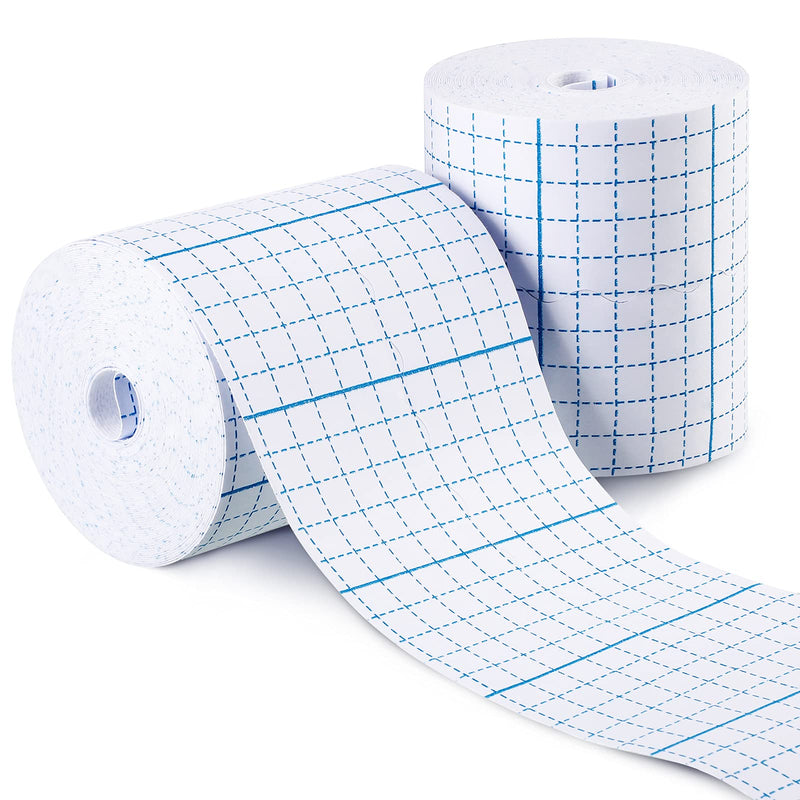 Nuanchu 2 Rolls Non-Woven Stretch Tape Breathable Bandage Tape Cohesive Wrap Roll Film (White,4 Inch X 10.94 Yard) White 4x393.8 Inch (Pack of 2) - BeesActive Australia