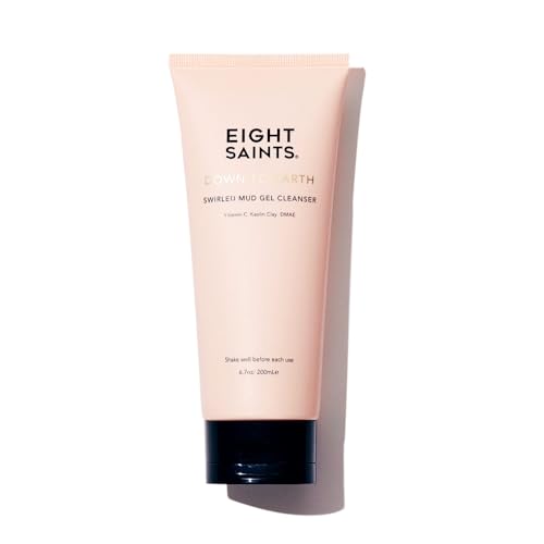 Eight Saints Down To Earth Mud Gel Face Wash, Gentle & Effective Anti Aging Cleanser, Makeup Remover, Nourishing & Hydrating Cleanser, with Vitamin C, Kaolin Clay, & Ylang Ylang Flower Oil, 6.7 oz 6.7 Fl Oz (Pack of 1)