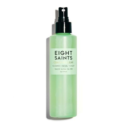Eight Saints Coast is Clear Seaweed Anti Aging Face Toner, Alcohol Free Toner for Face, Minimizes Large Pores and Redness, with Witch Hazel, Sea Water, and Kelp, 6 Ounces