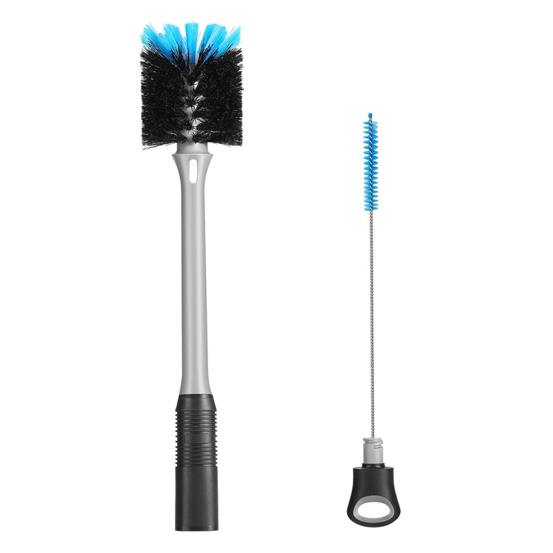 2-in-1 Bottle Brush with Straw Brush, Long Handle Water Bottle Scrubbing Brush, Built for Cleaning Sport Bottles, Baby Bottles, Water Bottles, Coffee Mugs, Wine Decanters, Flask, 1 Pack 1 Count (Pack of 1) - BeesActive Australia
