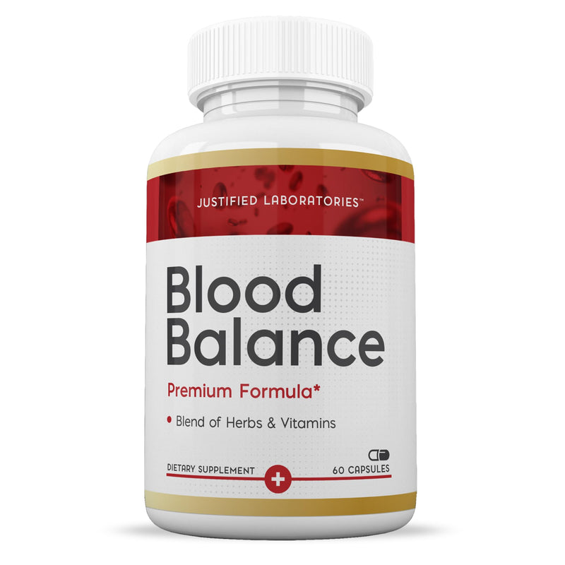 Justified Laboratories Blood Balance - 60 Capsules - Advanced Circulatory Support Formula with a Blend of Herbs & Vitamins - 30 Servings