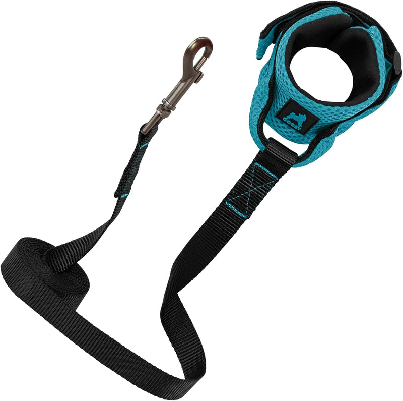 Gooby Soft Mesh Wrist Band Surfer Leash - Turquoise, 6 FT - Comfortable Hands Free Leash with Elastic Band for Small, Medium and Large Dogs Wrist Band-Turquoise 6 Feet - BeesActive Australia