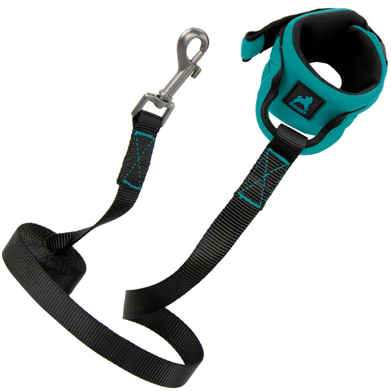 Gooby Neoprene Wrist Band Sport Leash - Turquoise, 6 FT - Comfortable Hands Free Leash with Elastic Band for Small, Medium and Large Dogs Wrist Band-Turquoise 6 Feet - BeesActive Australia