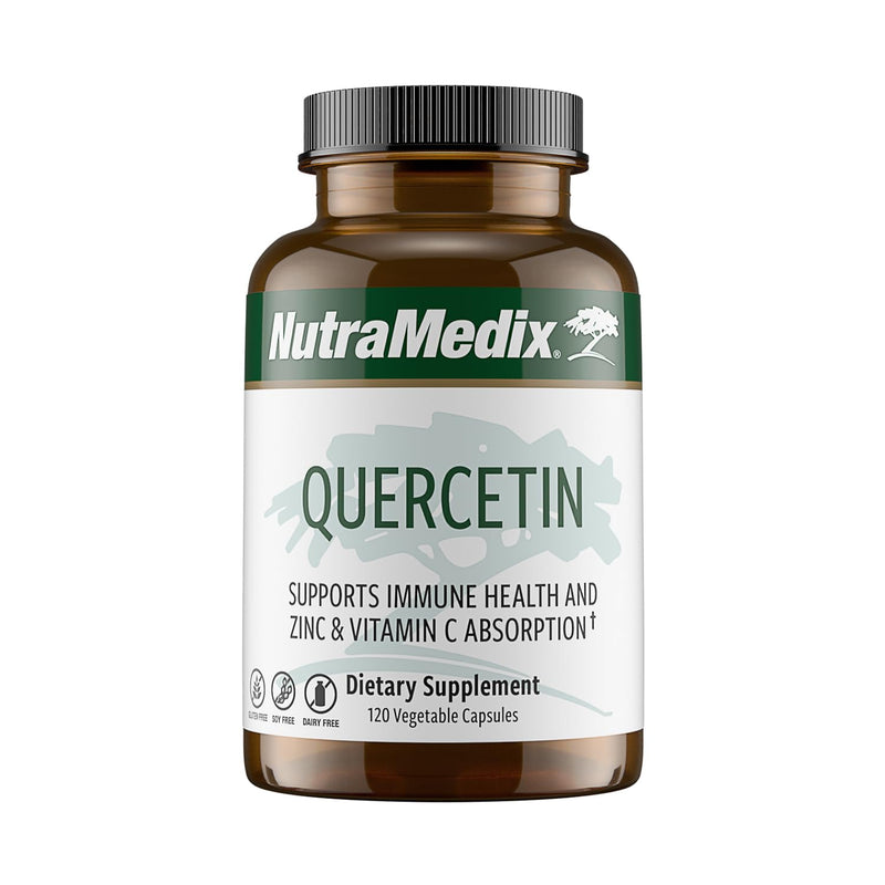 NutraMedix Quercetin - Quercetin 500mg Capsules - Antioxidant & Immune Support Supplement for Heart Health - Aids in Zinc & Vitamin C Absorption (120 Vegetarian Capsules)